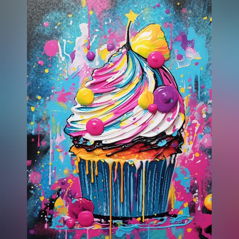 Beautiful Cup Cake Print